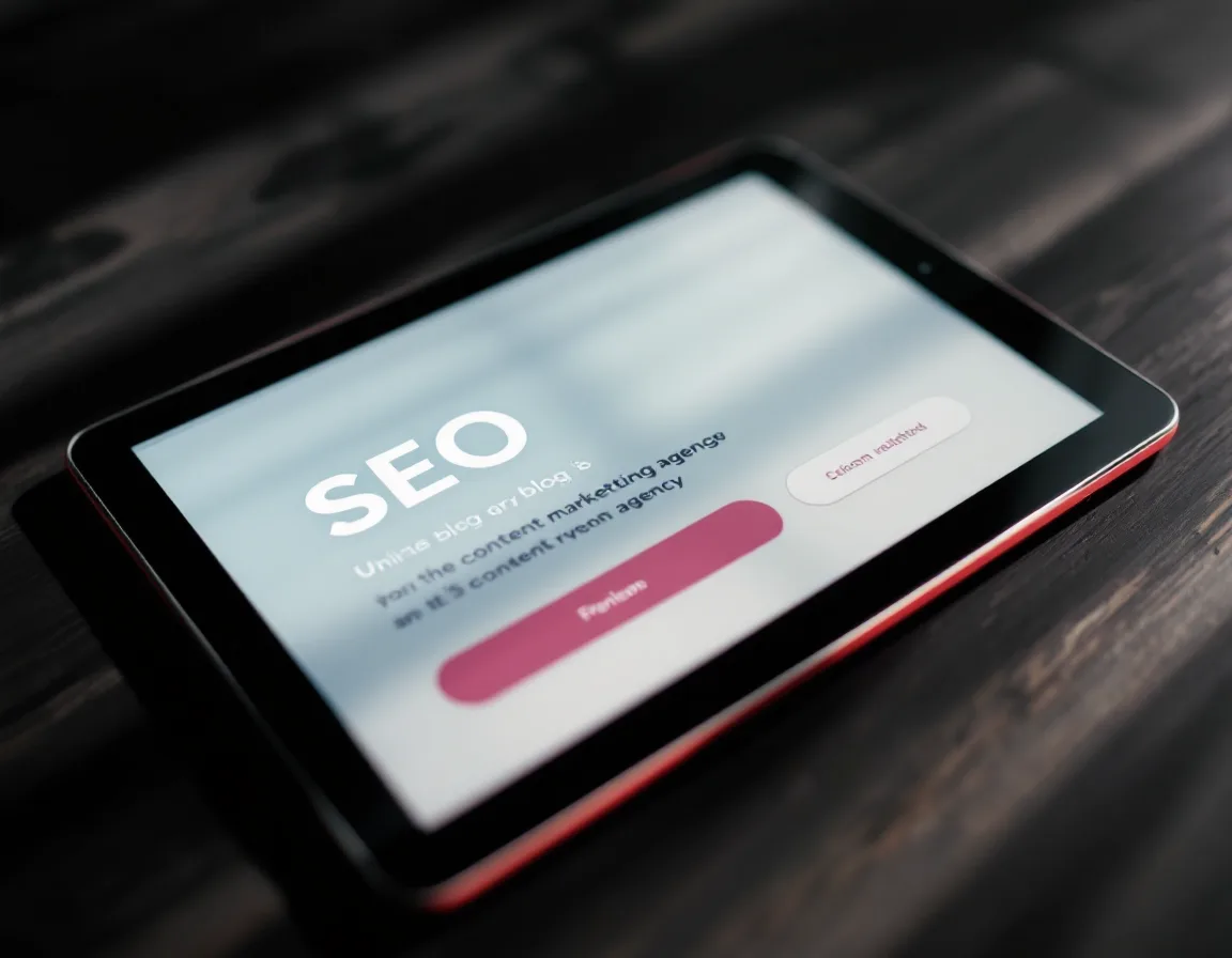 An SEO blog article laid out on a tablet